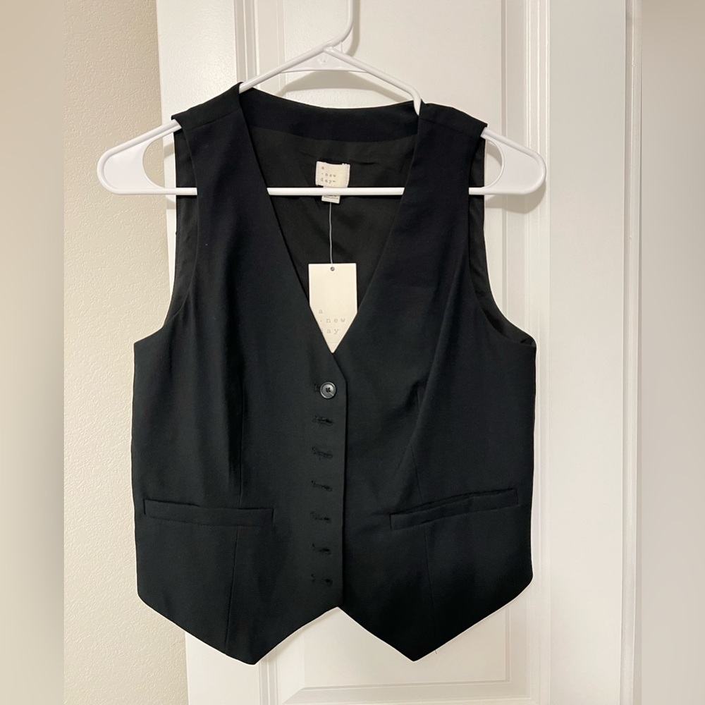 A New Day Black Button-Up Vest